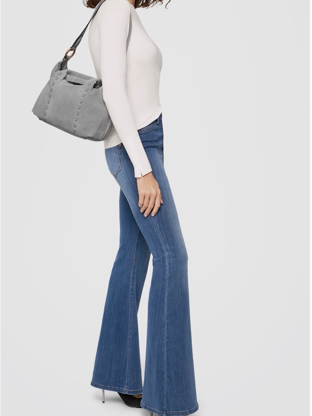 Aimee Kestenberg Hudson Mini Satchel Galactic BLUE Suede Bag - Picture 8 of 8